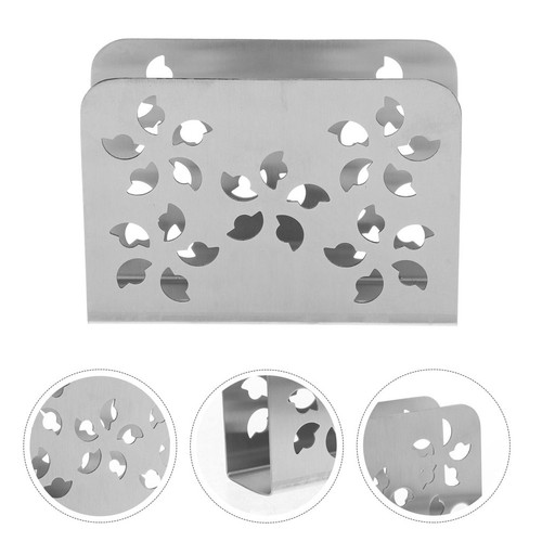 Silver metal napkin - silver, holder