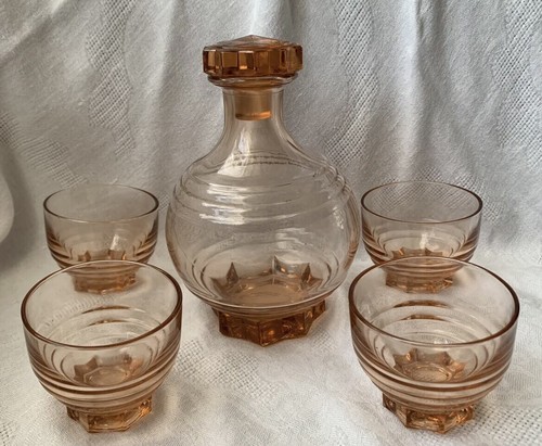 Art deco french pressed glass - pressed,