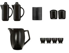 Black Ceramic Text Jars