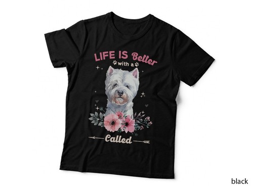 Westie shirt floral - t-shirt,,