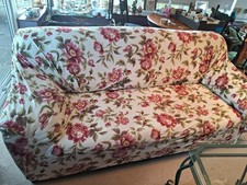 3 Seater Black Leather Settee with cover