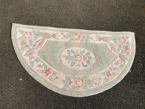 Rug half round wool - rug,