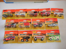 Matchbox 1995  Job Lot 13 models, of which 2 Super Fast, on cards sealed