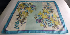 CHRISTIAN DIOR Large Twill Silk Scarf - Floral - Turquoise/Multi - 85 x 85 cm