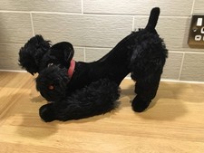 BLACK STEIFF POODLE SNOBBY COMPLETE WITH BUTTON IN EAR. 1952 / 1953 HERMANN