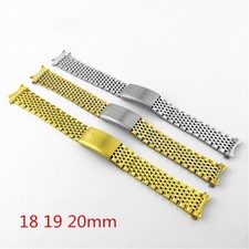 18-20mm Hollow Curved End Beads Rice Watch Band For Vintage Omega Constellation