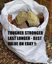 400 x Tough Woven Polypropylene Builder Rubble Sacks Bags.  DOUBLE STITCHED BASE
