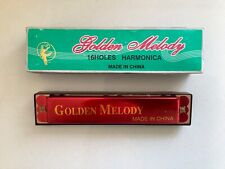 HARMONICA 16 Hole Golden Melody Red Complete, Boxed.