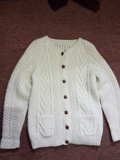 Ladies Aran Cardigan New