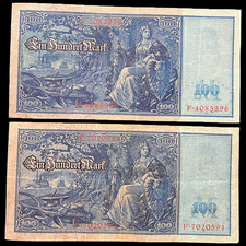 1910 germany 100 mark - 2x,