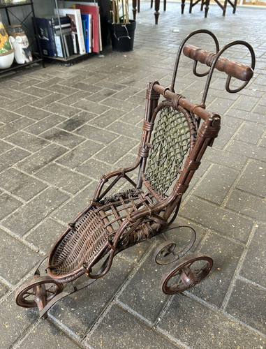Antique wicker wood metal - &,