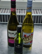 3 Empty Green Glass Wine Bottles -  Display /Decor / Props /Crafts 200 & 750 ml