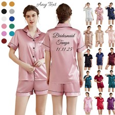 UK Personalized Womens Pyjamas Pjs Wedding Bridesmaid Birthday Party Pajamas Set