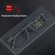 Pure Titanium Progressive Multifocal Reading Glasses Men Women Anti-Blue Light