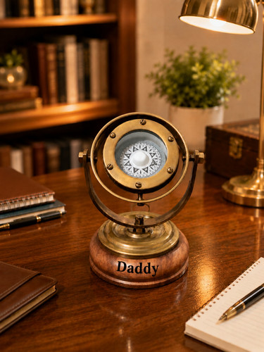 Vintage brass gimbal compass - vintage,