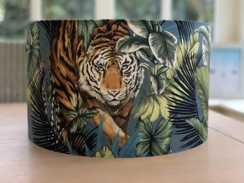 Tiger velvet lamp shade - velvet,