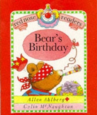 Bear birthday red nose - birthday,
