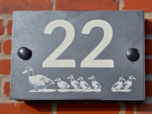 House number slate sign - , with