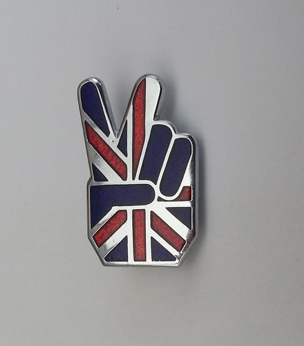 Peace finger enamel lapel - finger,
