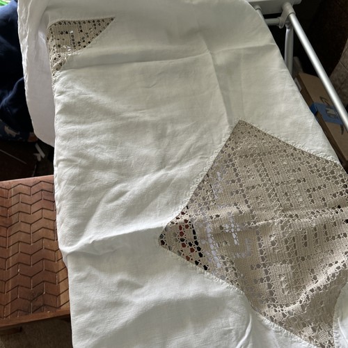 Vintage white square table - white, 1m