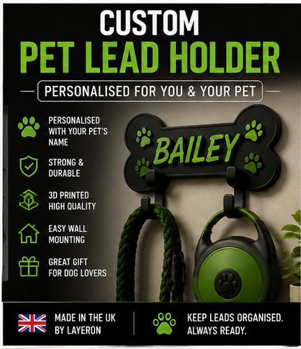 Personalised pet lead - lead, holder