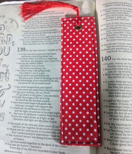 Handmade red spotty - handmade, bookmark