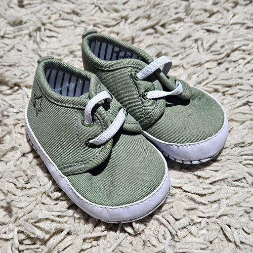 Baby green white lace - lace-up, low