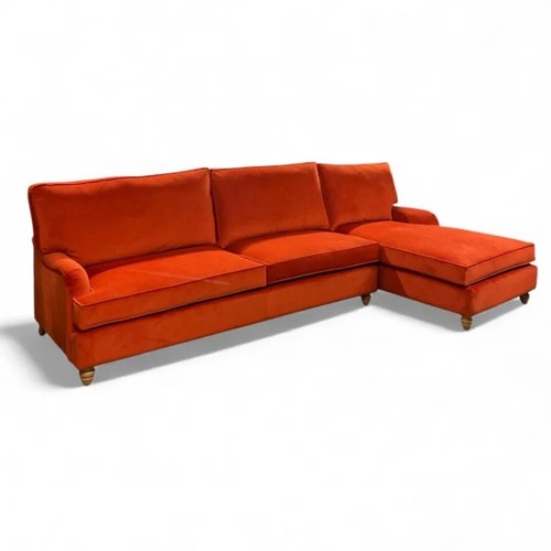 Shaped velvet sofa - l,
