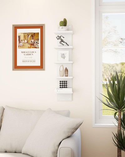 Wall shelf unit white vertical - shelf,