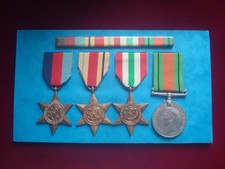 WW2 MEDAL GROUP 1939/45 - AFRICA - ITALY STARS DEFENCE  RIBBON BAR