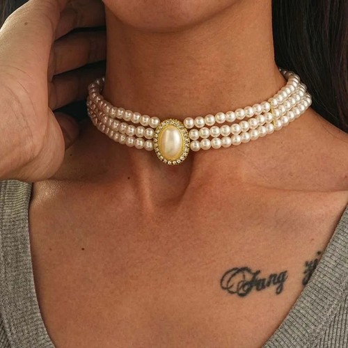Vintage multi layer pearl - multi,