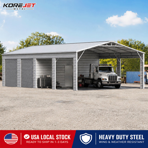 23x46ft steel garage shed - steel,