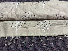 gorgeous roman blind in Voyage fabric beaded silk with glass bead trim