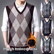 Men Thermal Knit Vest Sweater