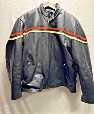 Interstate Leather Jacket Men's XXL Motorcycle Zip Cuffs Pockets Biker  Classic