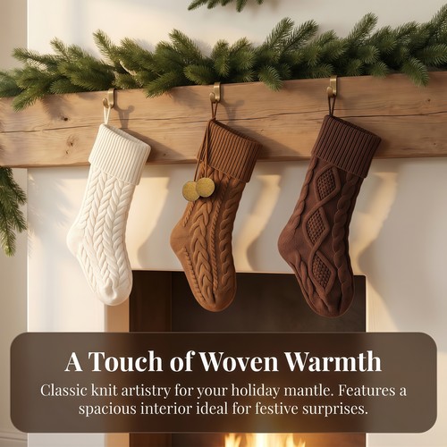 3pcs knitted christmas - knitted,