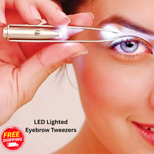 LED Lighted Eyebrow Tweezers