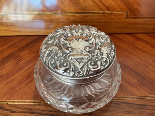 Silver top cut glass dressing - silver,