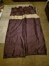 Plum and Gold Eyelet Curtains