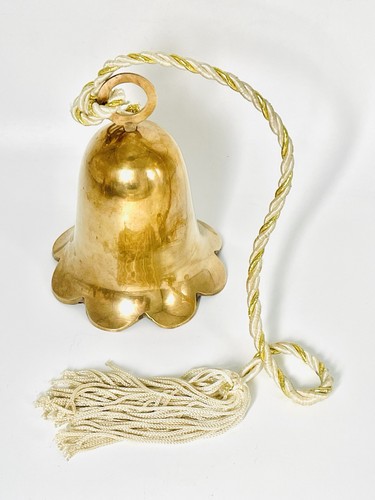 Vintage hanging brass bell - hanging,