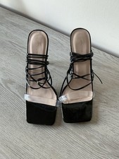 Black Lace Up Heels by Pretty Little Thing. Size 5.  New!