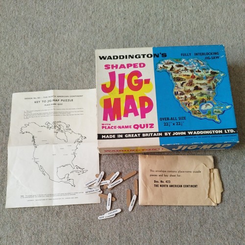 Vintage waddingtons jig - waddingtons, map