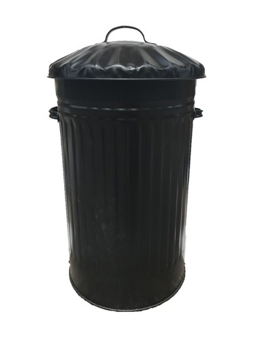Black metal bin - 45l, horse