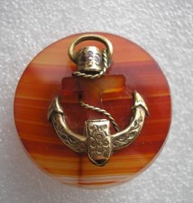 Beautiful antique Victorian Carnelian & Gold fouled anchor brooch