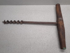 Antique T Handle Hand Drill Wood Augers 25mm in diameter