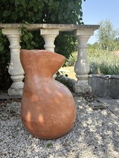 A Southern France Large Handmade Pink Terracotta Sculptural Pot, 45cm tall
