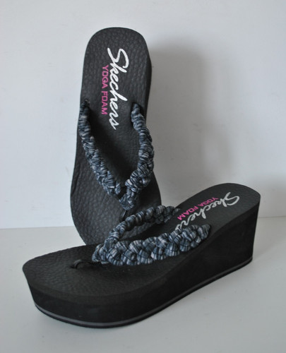 Black women wedge - black, flip