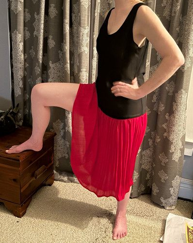 Women flapper red pleated - flapper,