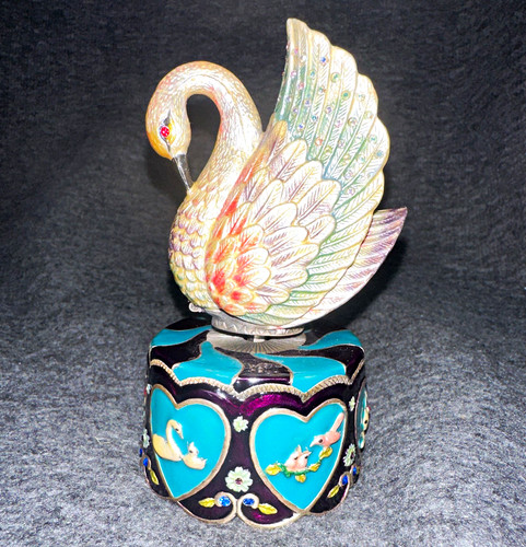 Enamel metal swan - enamel, trinket