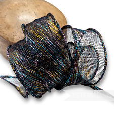 Rainbow Lurex Hand Rolled Sinamay Ribbon Trim for Millinery and Hat Making